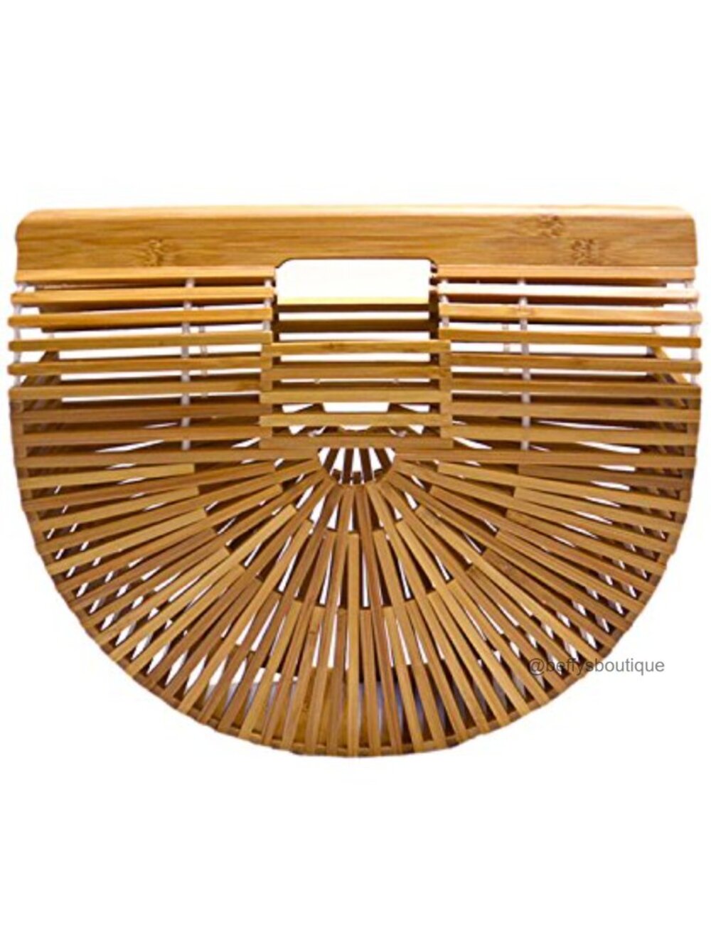 Miuco Bamboo Handbag Handmade Large Tote Straw Beach Bag